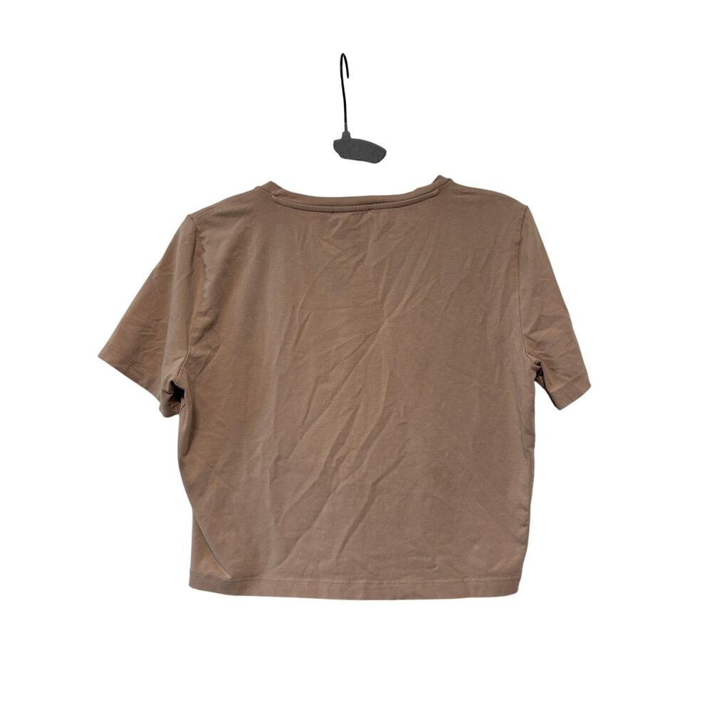 Zara Basic Tan Crop T-Shirt Size L - Picture 5 of 5